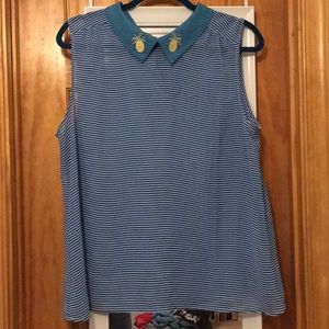 ModCloth Flavor Fusion Sleeveless Pineapple Top XL